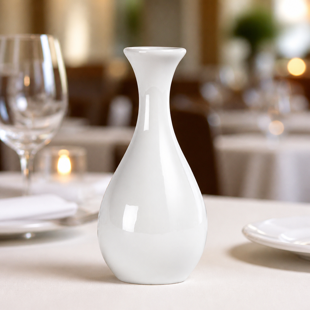 Commercial Whiteware Bud Vases 125mm - 12 Pack for Catering