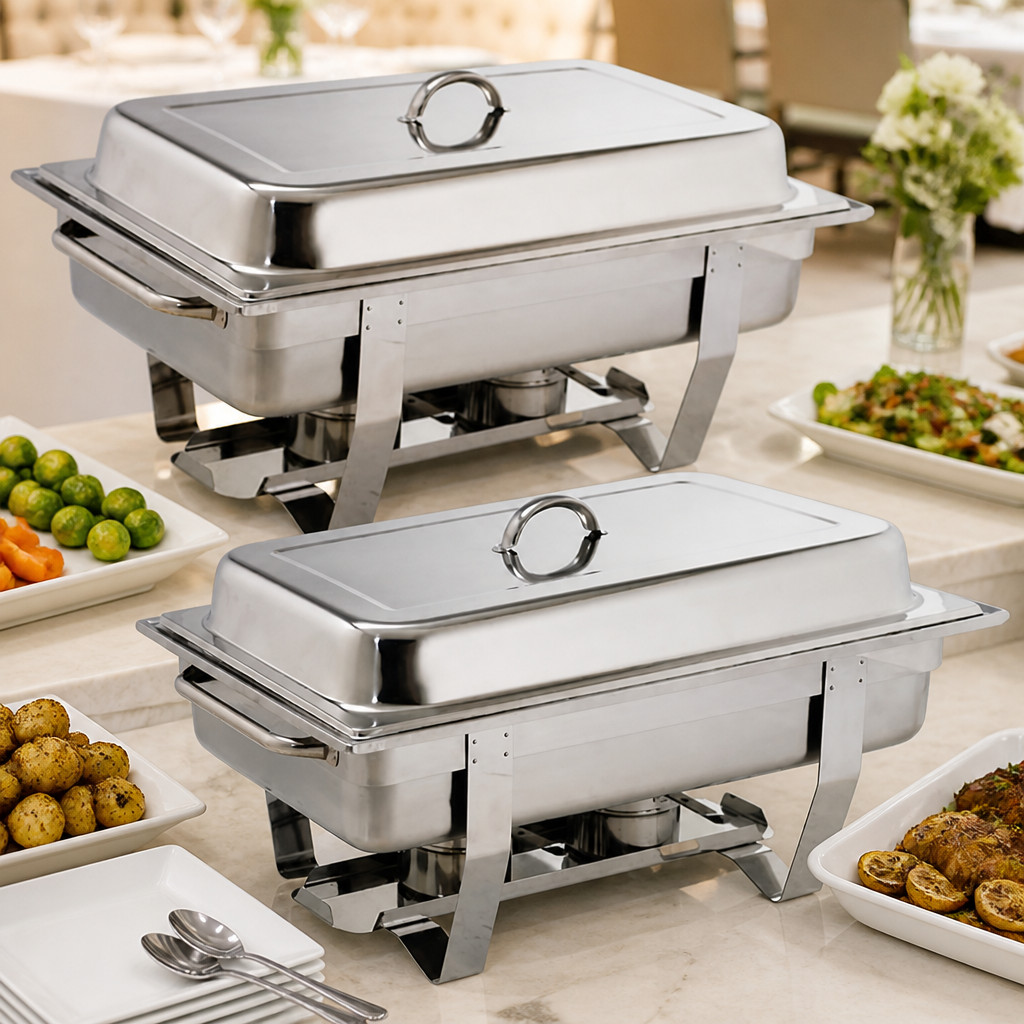9Ltr Commercial Chafing Dishes Set 1/1 GN Stainless Steel