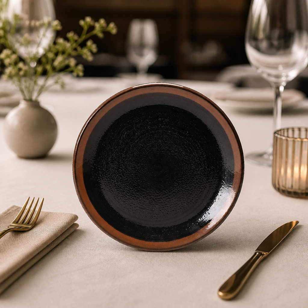 Commercial Coupe Plates 300mm Iron Red Glaze - 12 Pack