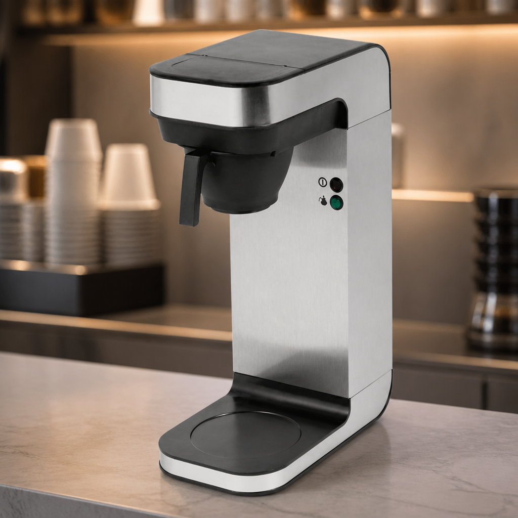 Commercial filter coffee machine with 2.2L capacity in stainless steel