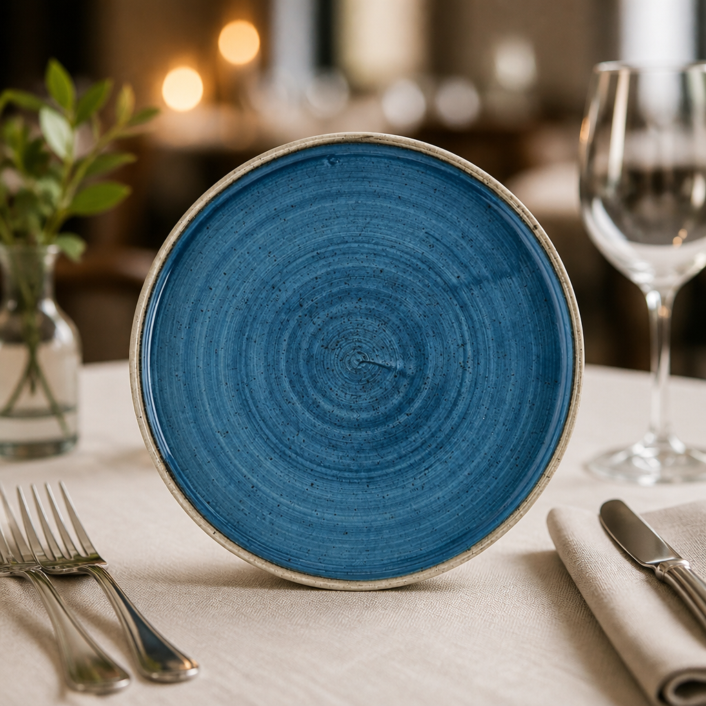 Commercial Walled Plates 210mm Java Blue 6 Pack