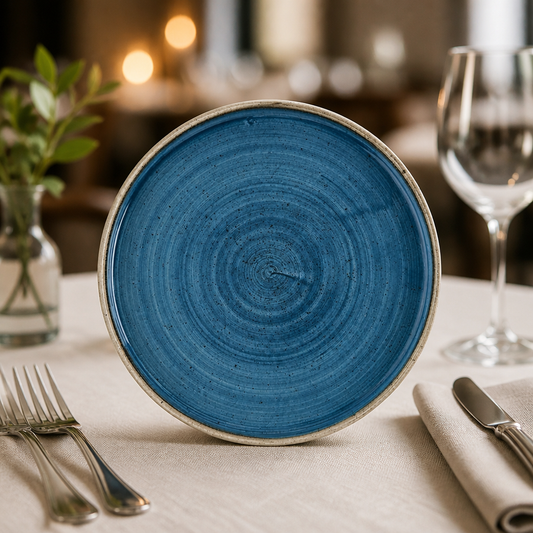 Commercial Walled Plates 210mm Java Blue 6 Pack