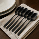 Commercial Buffet Solid Serving Spoons Black 6 Pack