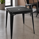 Commercial Outdoor Stackable Bistro Steel Square Table 668mm
