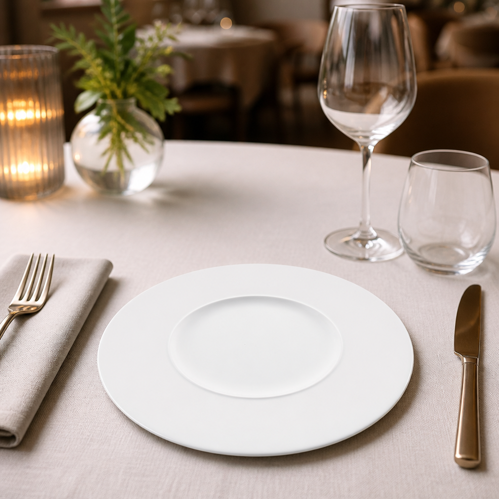 Commercial Medium Rim Plates 286mm Porcelain 6 Pack