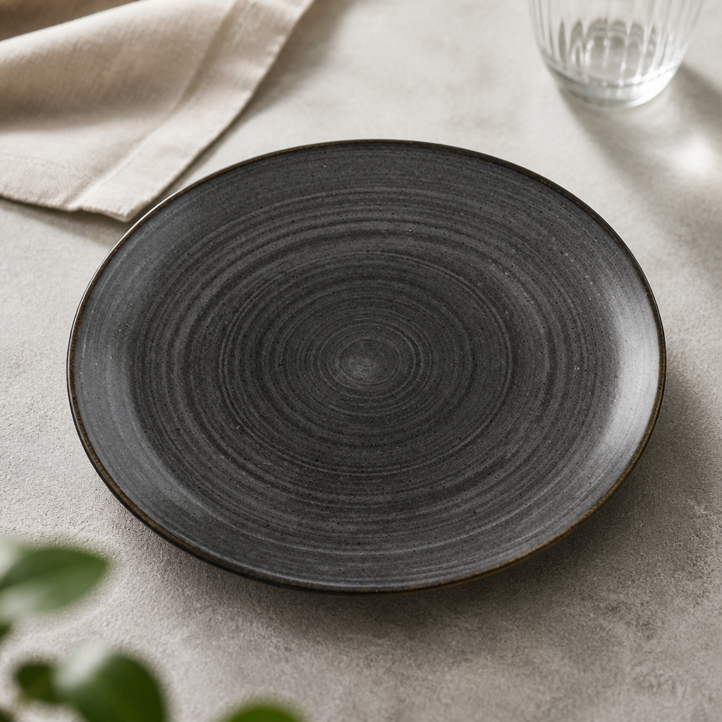 Commercial Raw Coupe Plates 286mm Black 12 Pack
