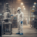 Premium Disposable Coverall Type 5/6 with Hood - Lightweight Polypropylene Protection for Hazardous Environments