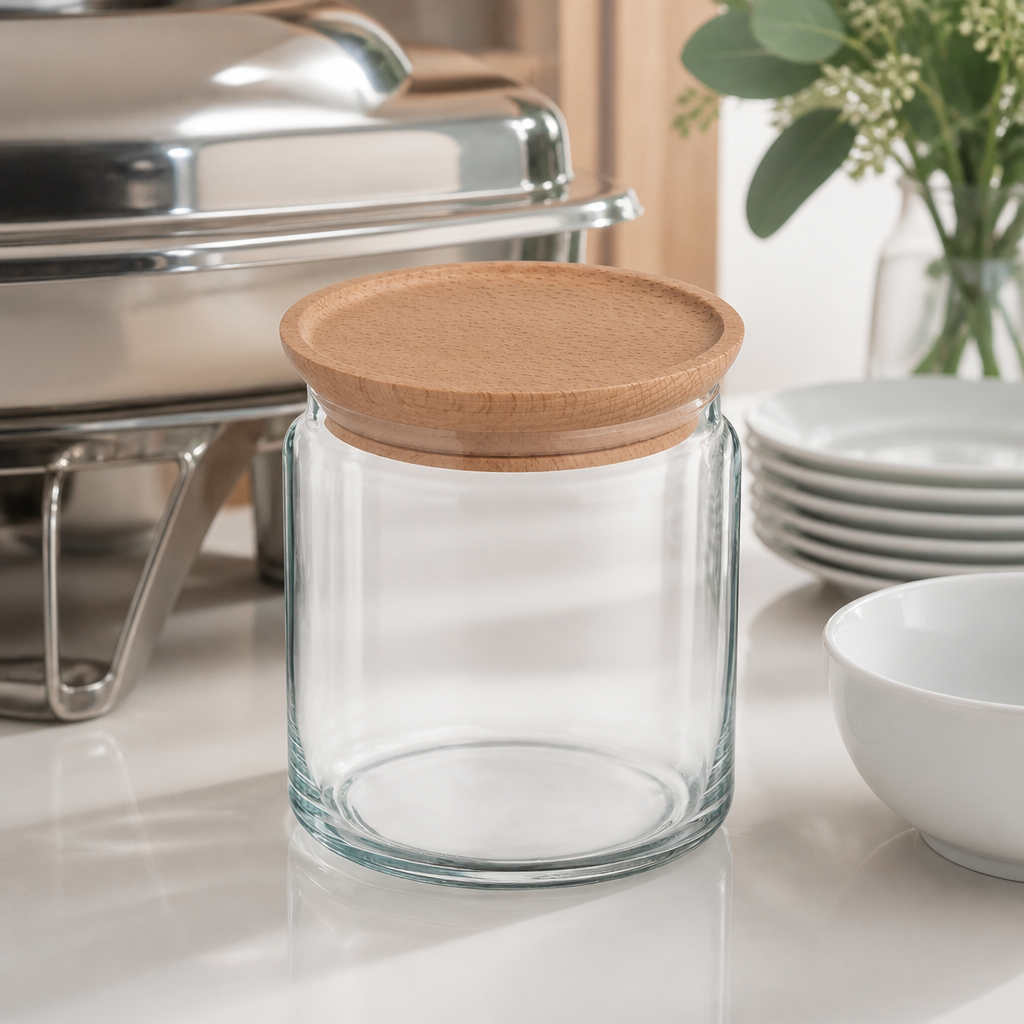 750ml Commercial Biscotti Jars with Airtight Wooden Lids