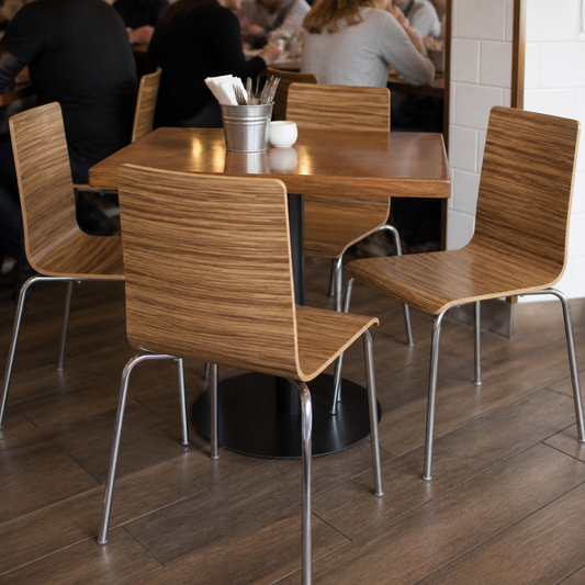 Commercial Seating Side Chairs Pack of Four Zebrano