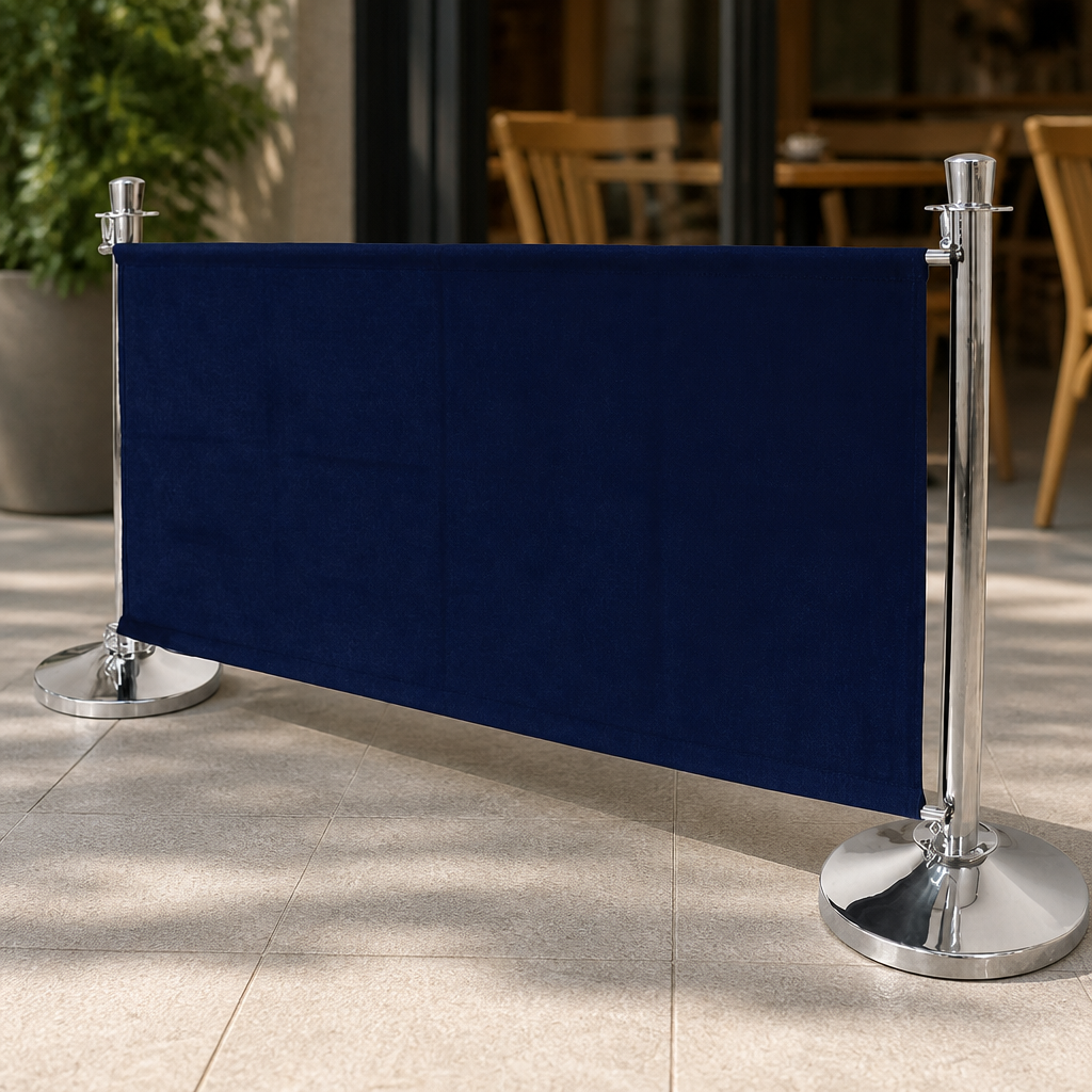 Commercial Dark Blue Canvas Barrier 700mm High 1430mm Wide