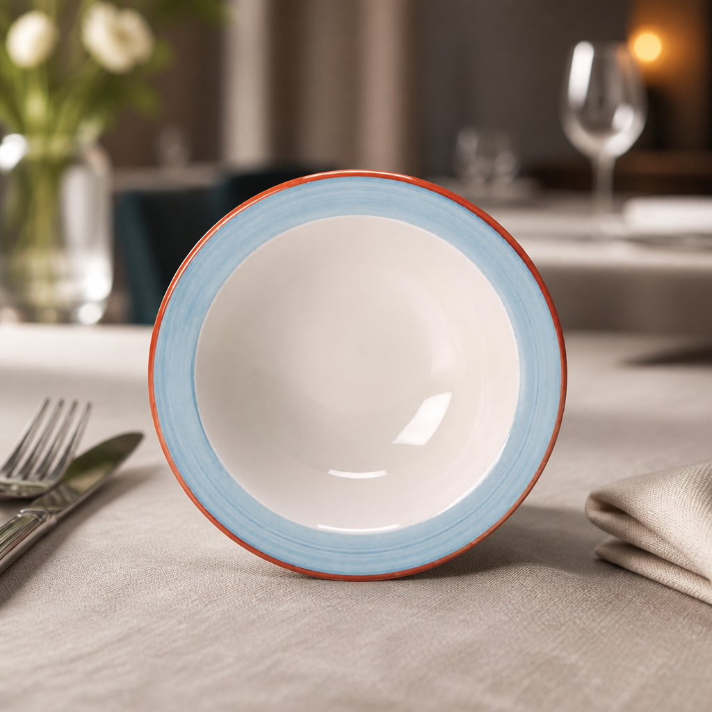 Commercial Oatmeal Bowls 165mm Blue - 36 Pack