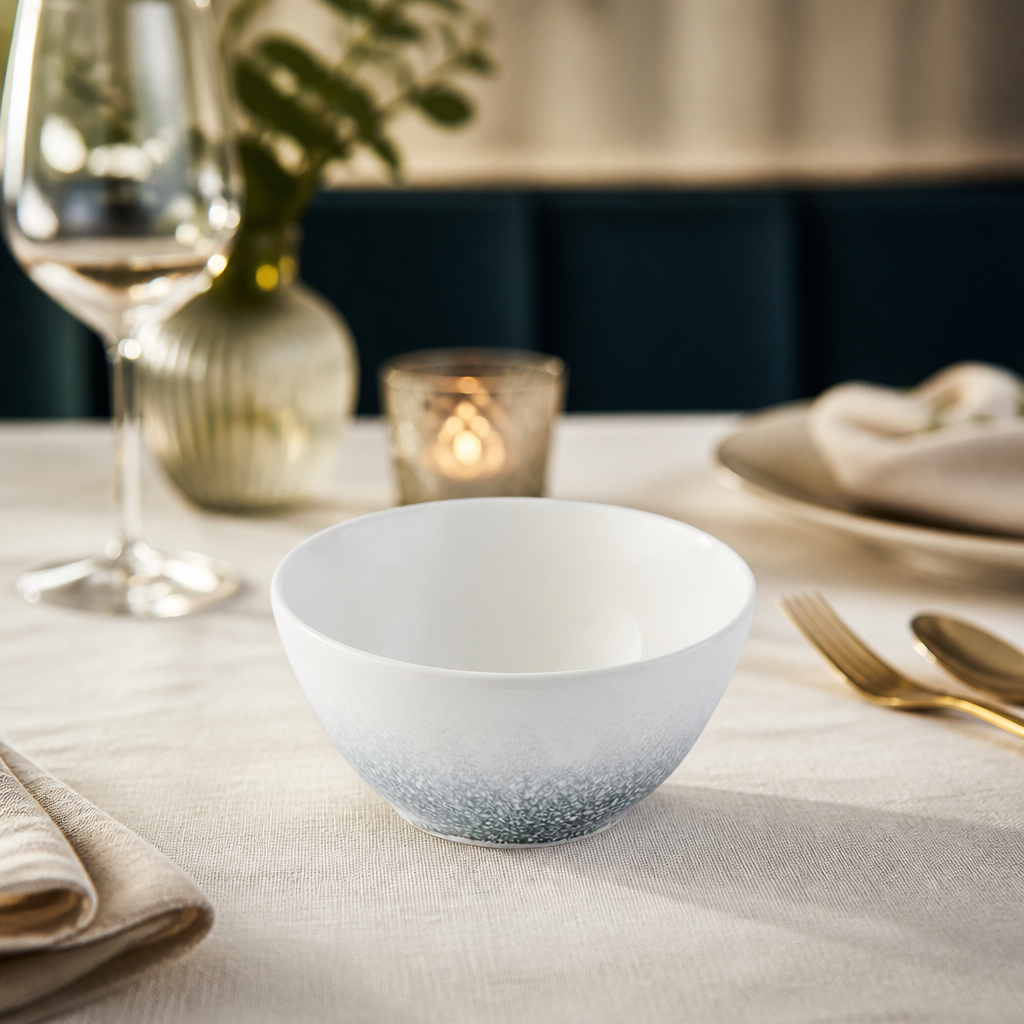 Topaz Blue porcelain snack bowls 400ml, 12 pack
