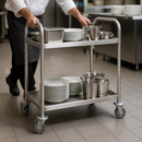 Commercial Stainless Steel 2 Tier Clearing Trolley Utility Cart