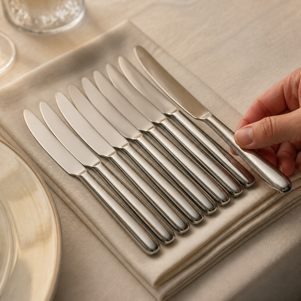 Set of 12 commercial table knives for restaurant use