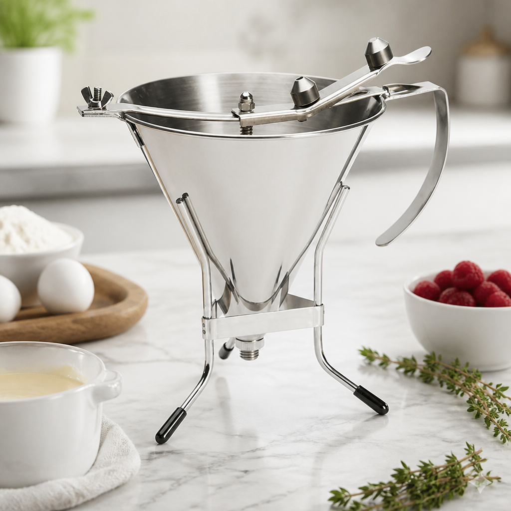 1.9Ltr Stainless Steel Commercial Piston Funnel with Stand
