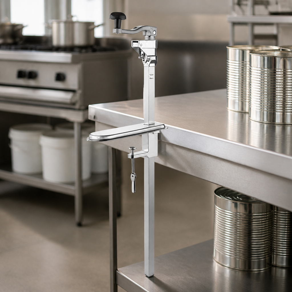 Commercial Bench Can Opener 30in for High Volume Canteens