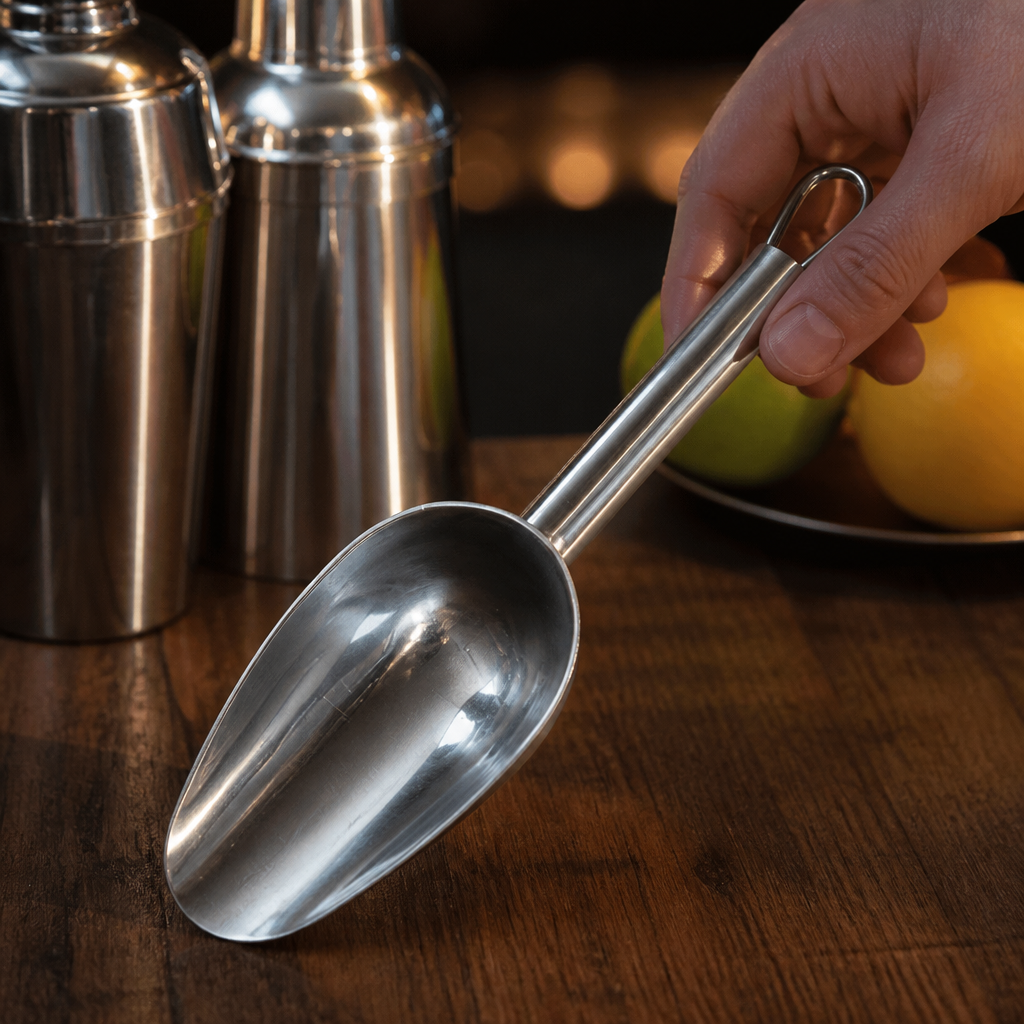 Commercial 50ml stainless steel ice scoop 203mm durable design