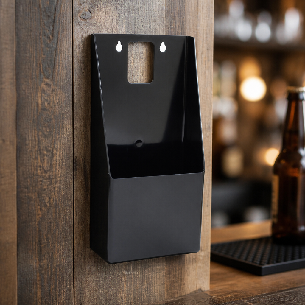Commercial Wall Mount Bottle Cap Catcher for Easy Cleanup