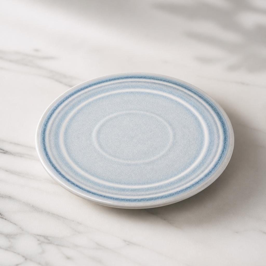 Commercial Ice Blue Flat Round Plates 220mm 6 Pack