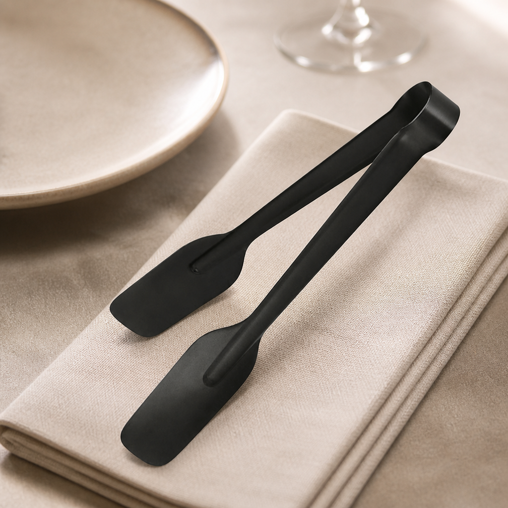 Commercial Cake Tongs 240mm Black Stainless Steel 10 Pack