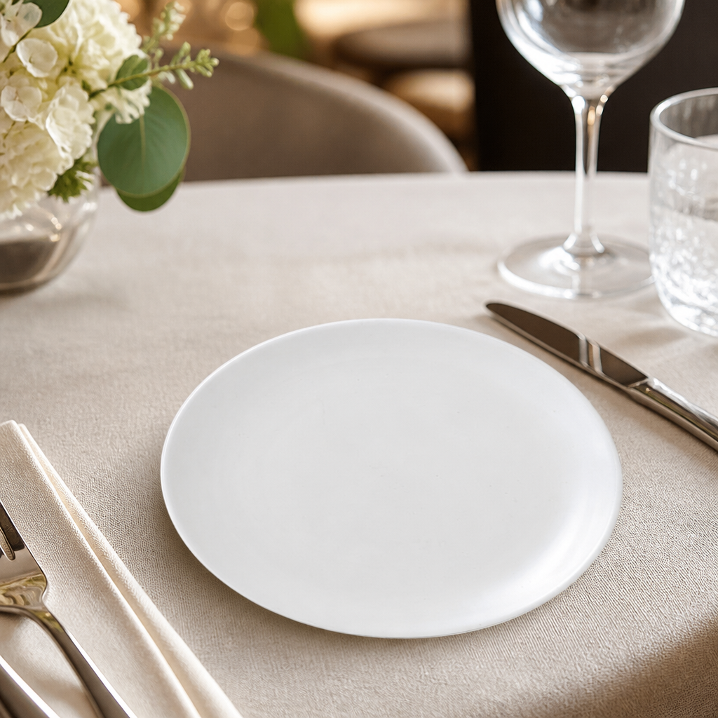 Commercial Coupe Plates 165mm - 12 Pack Vellum Dinnerware
