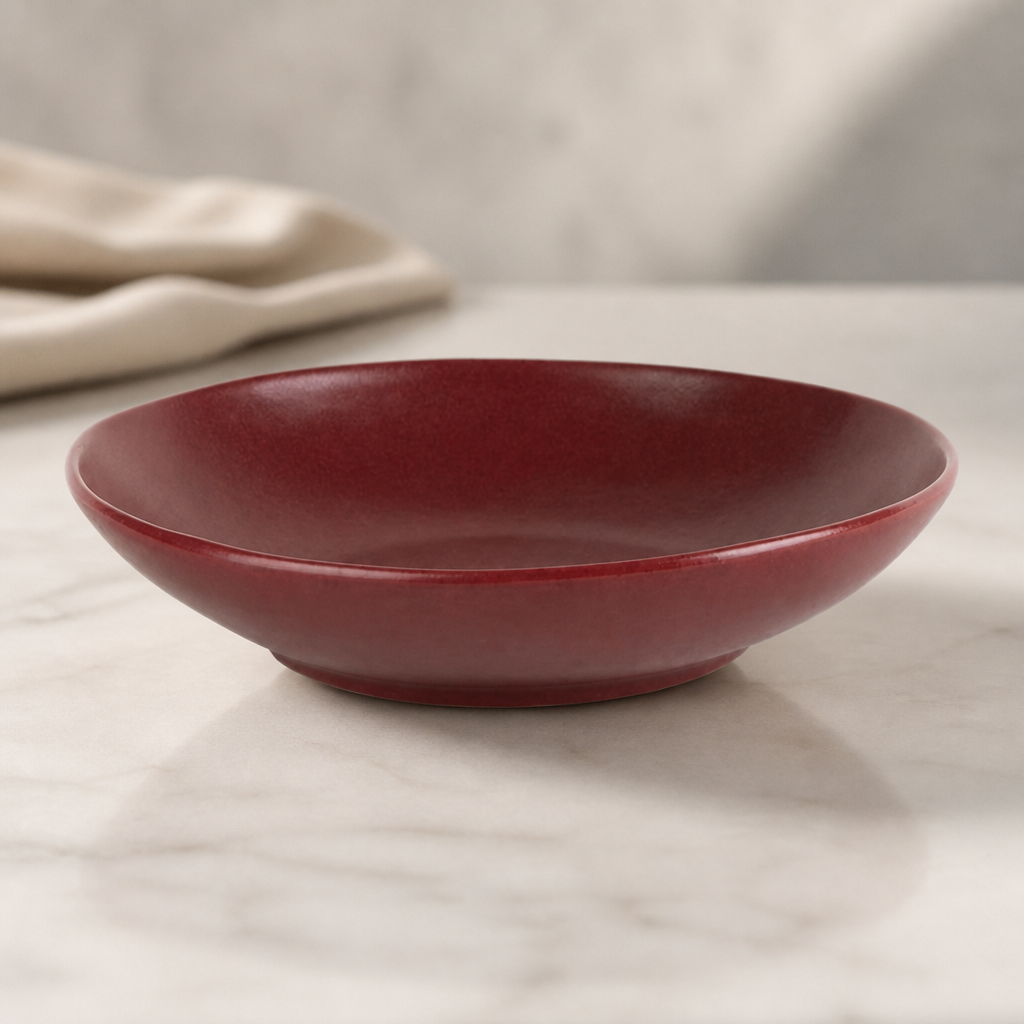 Commercial Build A Bowl Red Stoneware 250mm Flat Bowls 4 Pack