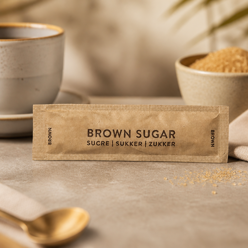 Commercial Brown Sugar Flatsticks 2g - 1000 Pack