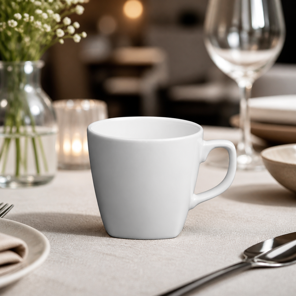 Commercial Porcelain Coffee Cups 240ml - 12 Pack