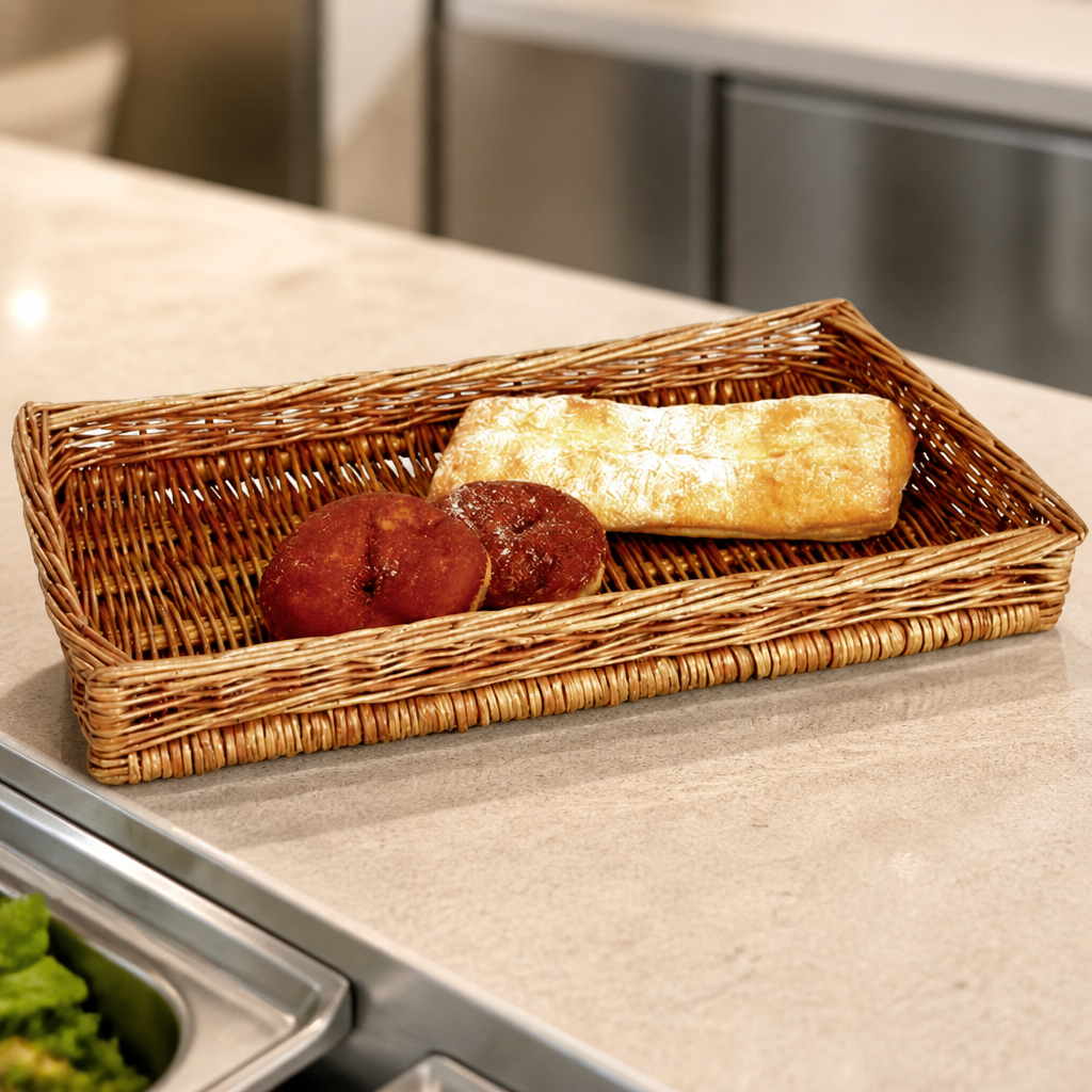 Commercial Wicker Counter Display Basket 95x510x270mm