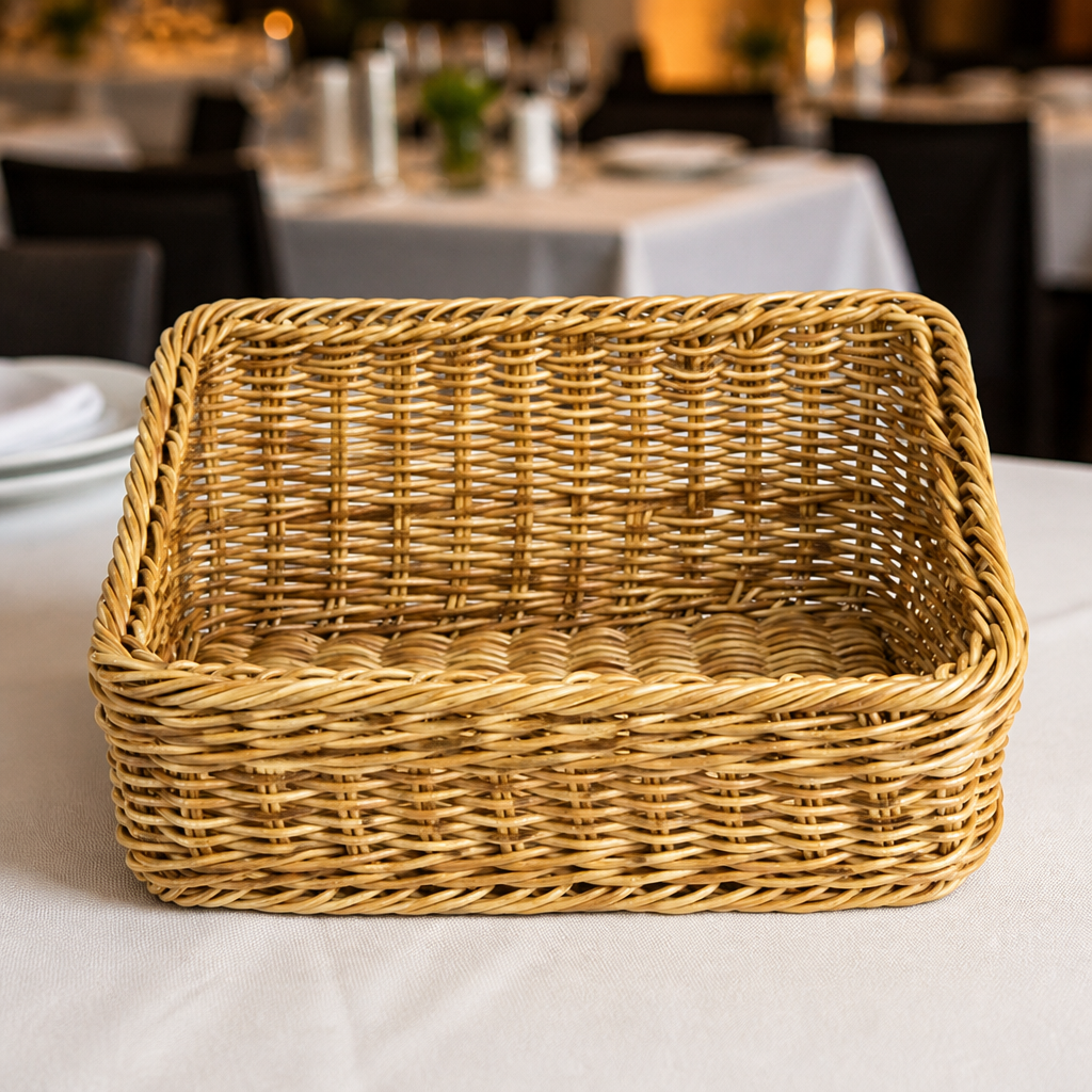 Commercial Rectangular Display Basket 360x300mm Polywicker