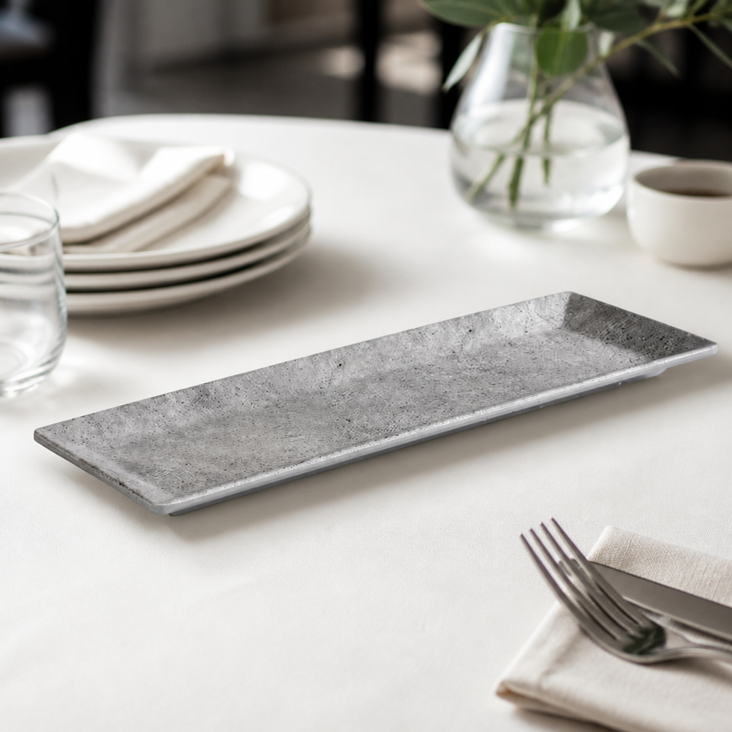 Commercial Melamine Rectangular Platter 310 x 105mm Grey