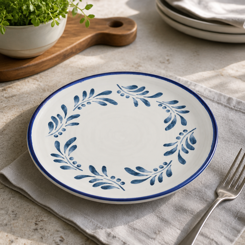 Commercial Round Walled Plate 210mm Blue - 6 Pack