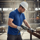 Premium Mediumweight Polo Shirt - 50% Polyester, 50% Cotton, Royal Blue with Taped Neck and Hemmed Sleeves