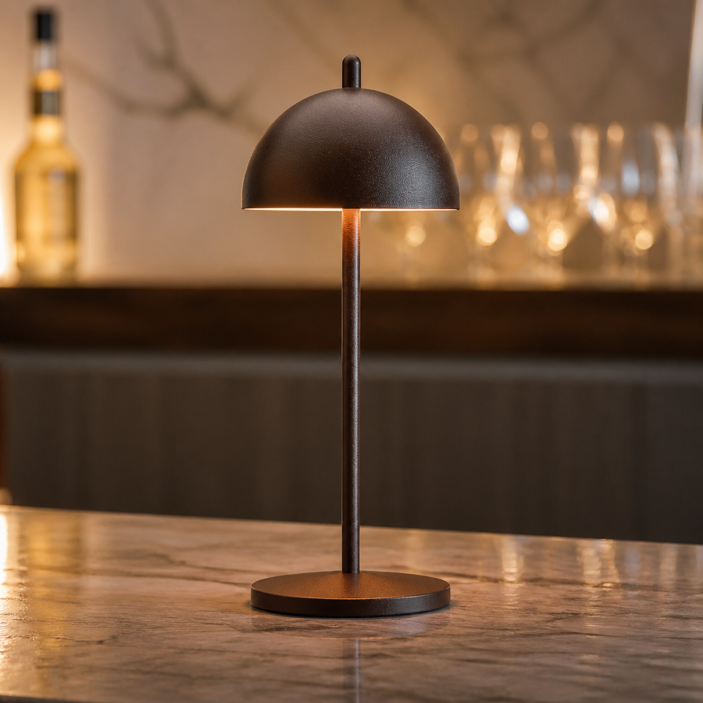 200mm cordless table lamp with USB charging base - 6 pack