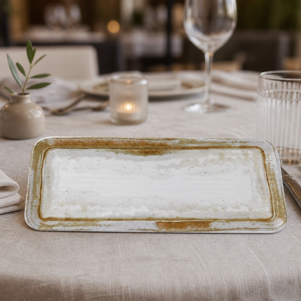 Commercial Rectangular Plates Set 340x156mm - 12 Pack
