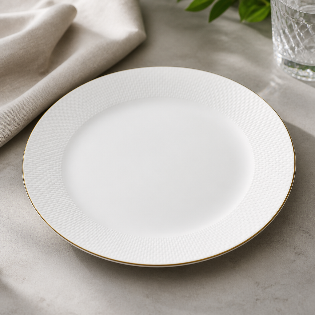Diamond fine bone china coupe plates 300mm pack of 6