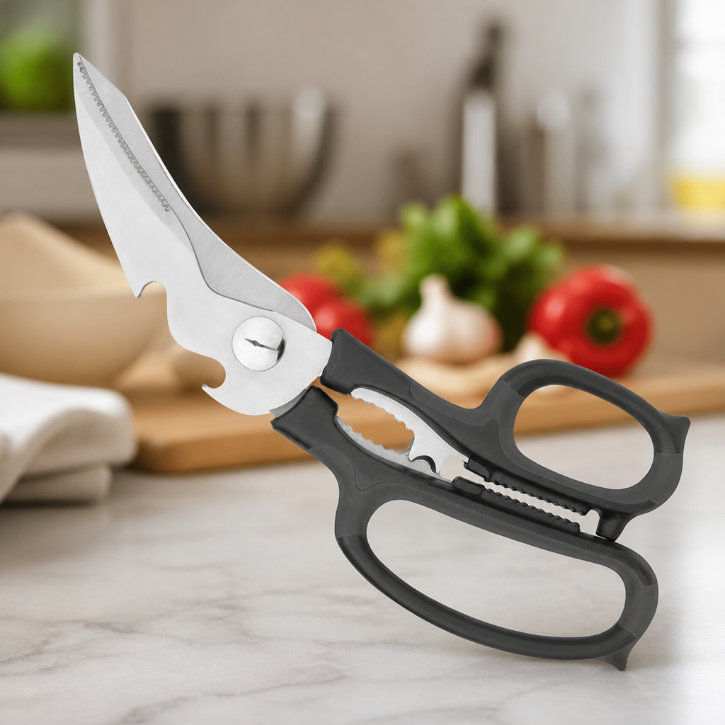 Commercial Stainless Steel Kitchen Scissors with Ergonomic Handle