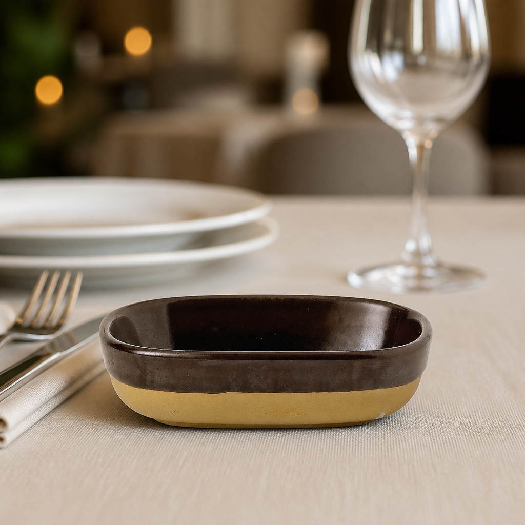 Commercial Super Vitrified Ceramic Trays 90mm Cinnamon Brown