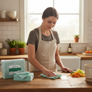 Premium Compostable Cleaning Cloths Made from 100% Viscose - Biodegradable and HACCP Compliant for Food Service (Pack of 50)