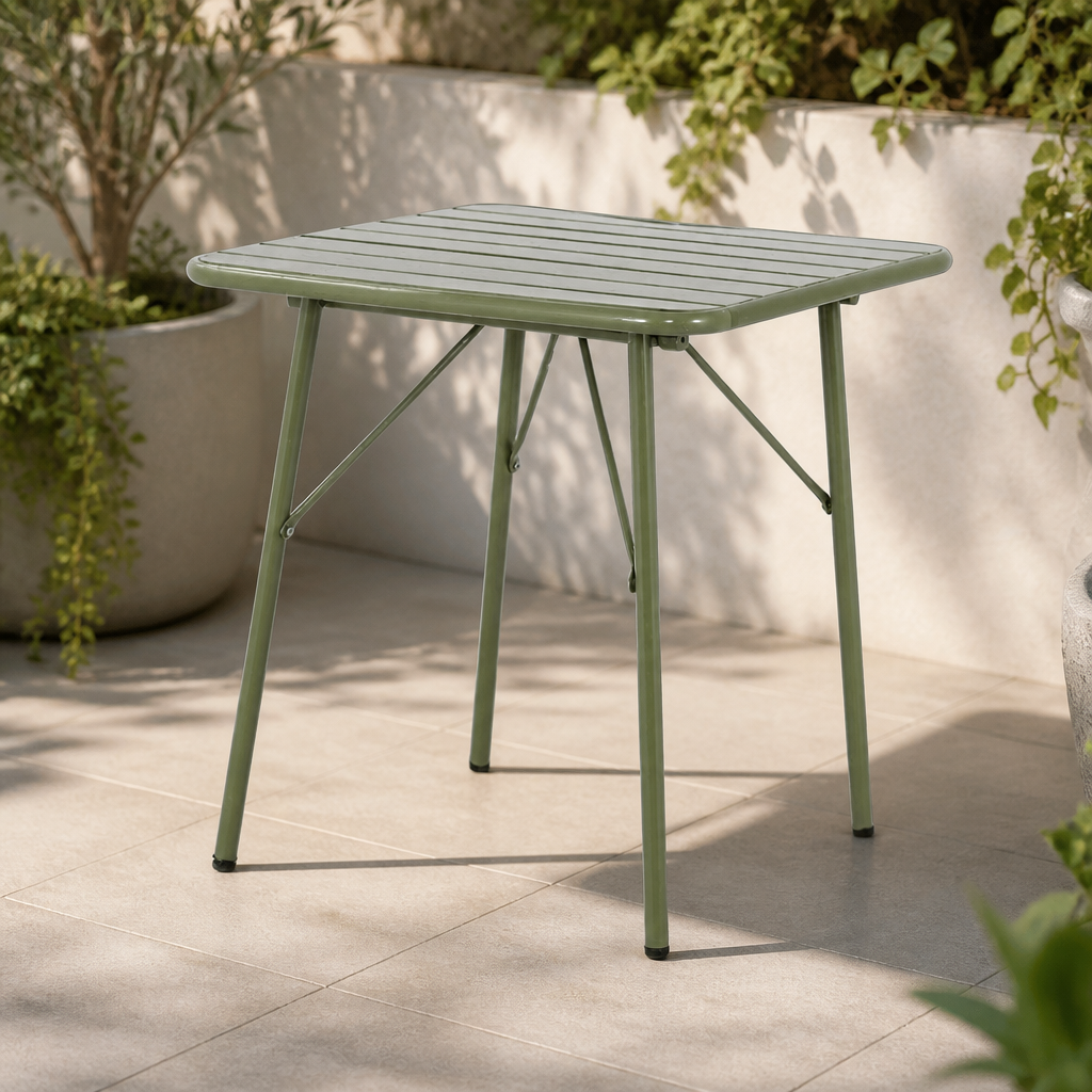 Commercial Folding Table 700mm Olive Green Stackable Design