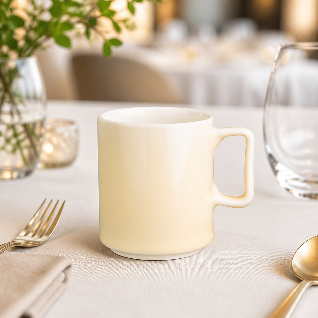 Commercial Tea Cups 230ml Porcelain Chip-Resistant 6 Pack