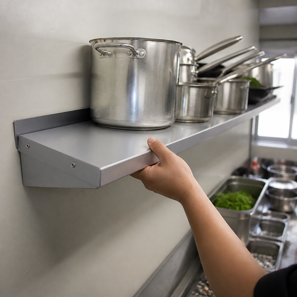 Commercial Stainless Steel Wall Shelf 1500mm 50kg Capacity