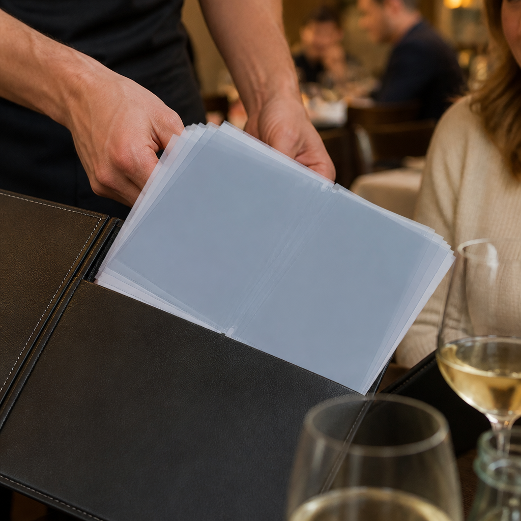Commercial Menu Inserts 10 Pack for restaurant displays