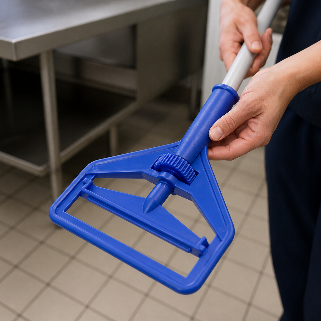Commercial Mop Head Clip Blue for colour-coded cleaning