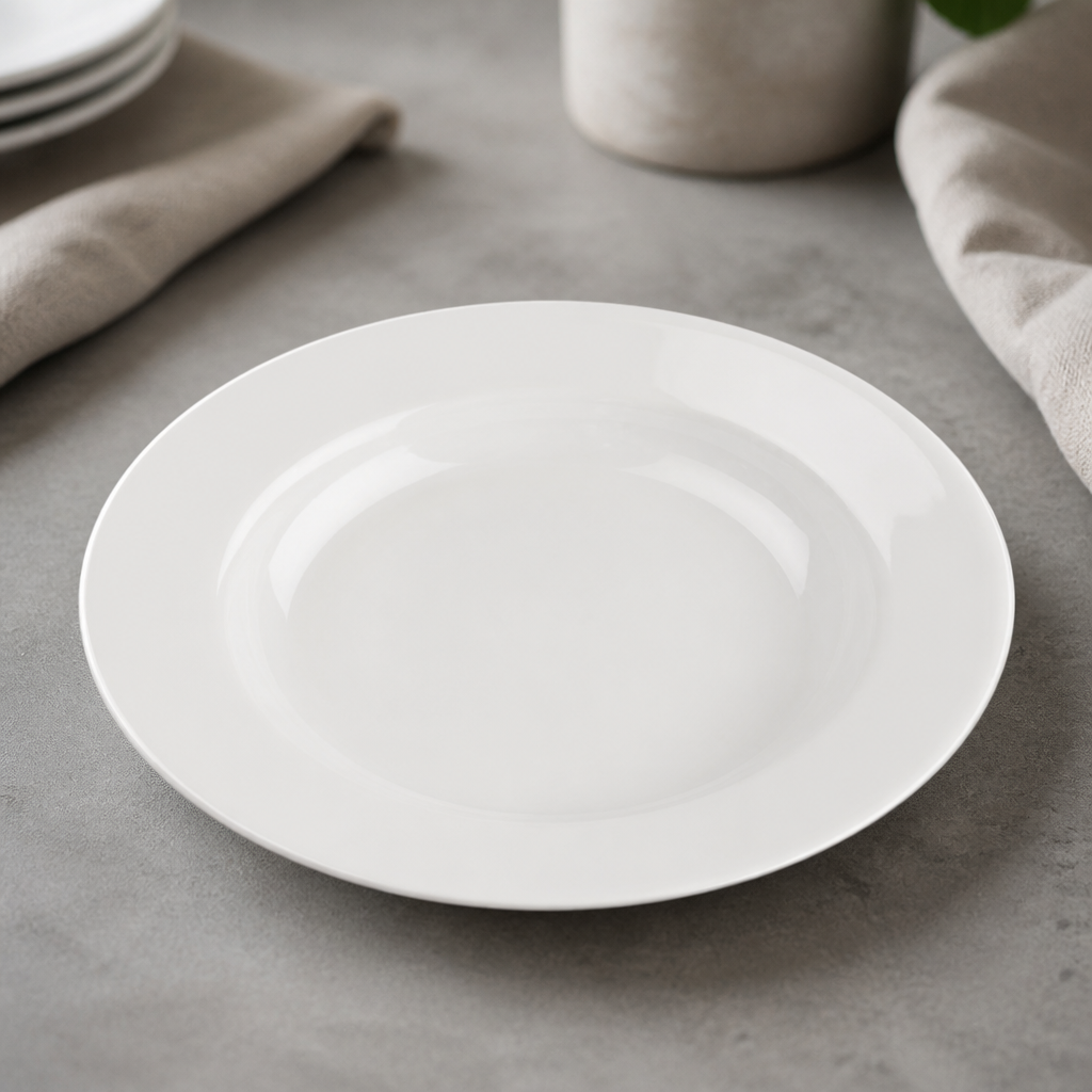 Commercial Classic Porcelain Wide Rim Plates 160mm 12 Pack