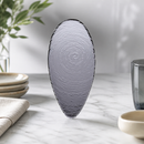 300mm Commercial Smoked Glass Oval Platters - 6 Pack