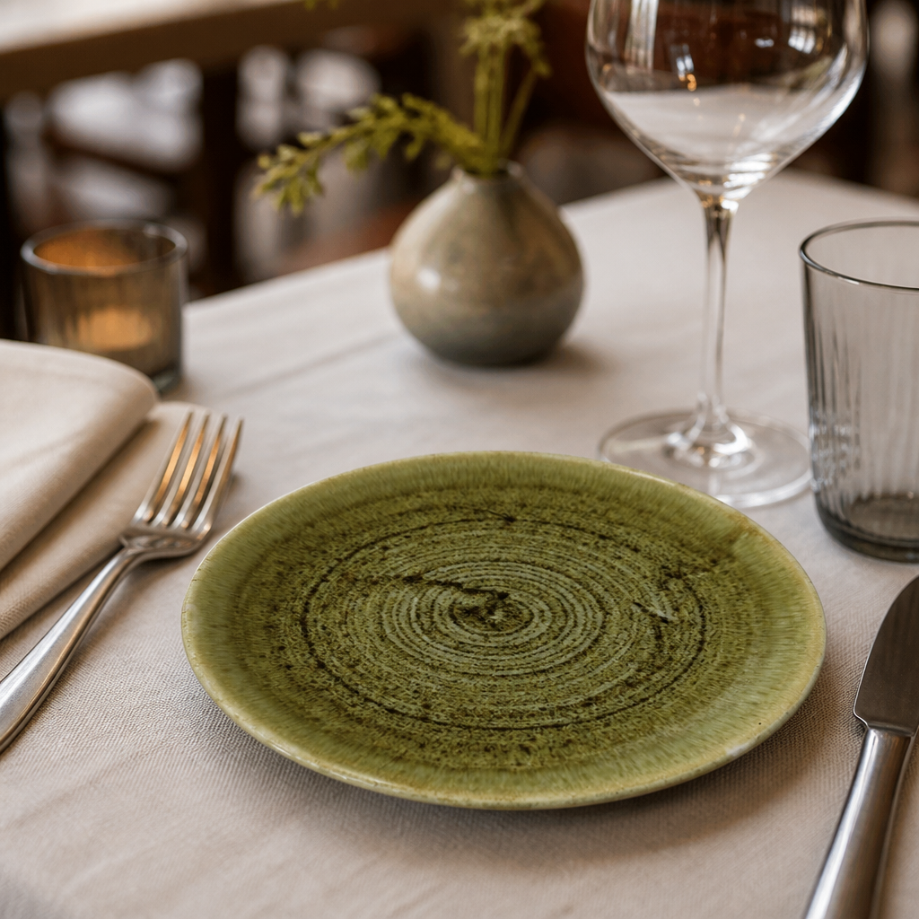 Commercial Olive Coupe Plates 6.5 inches - 12 Pack