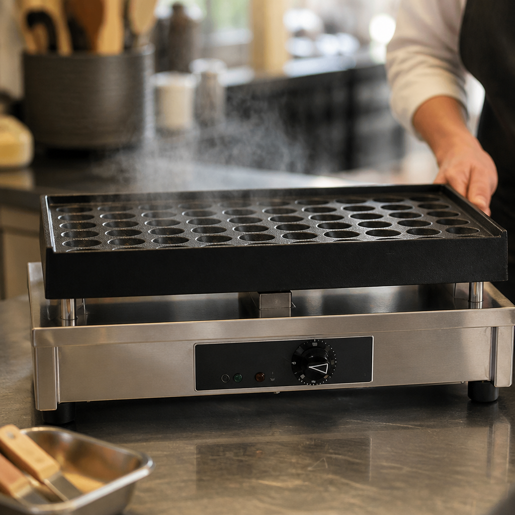 Commercial Poffertjes Maker with 50 capacity and easy clean system