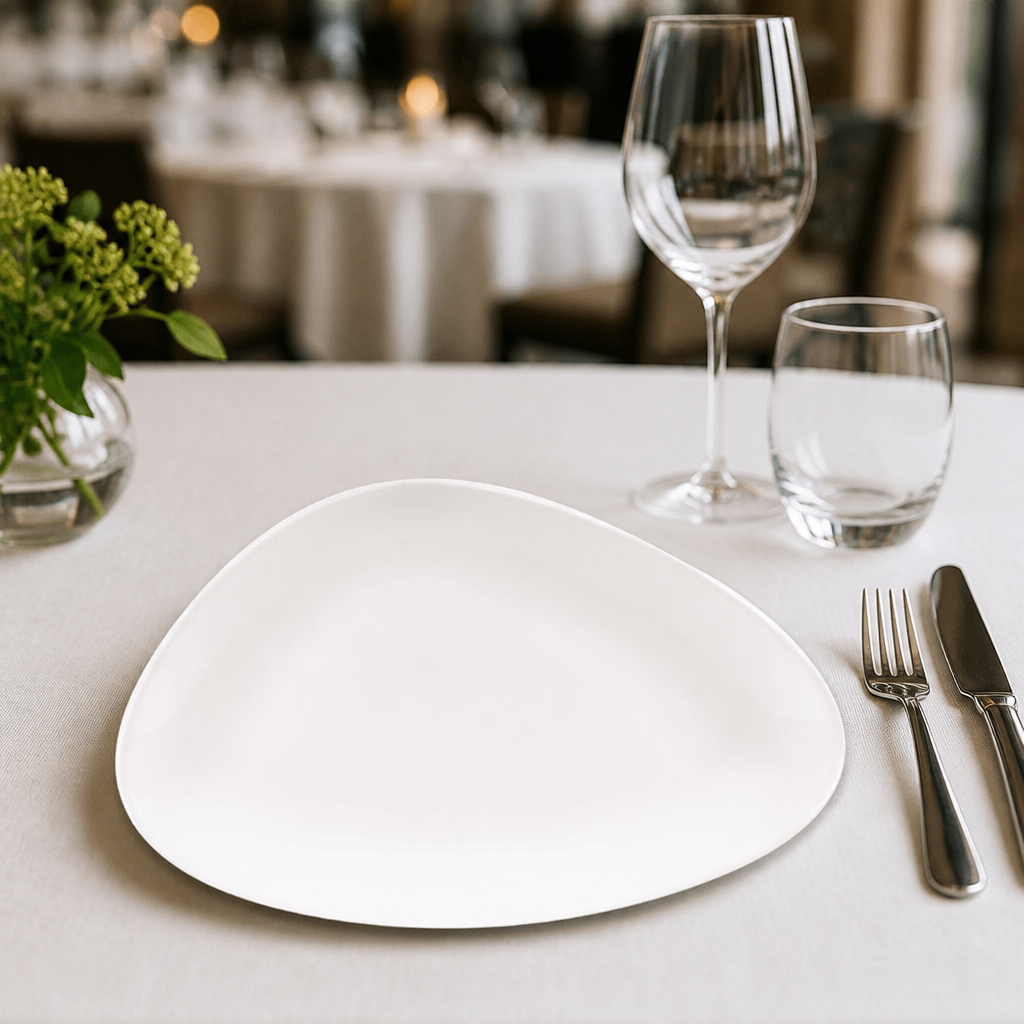 Commercial triangular plates 300mm for unique table settings