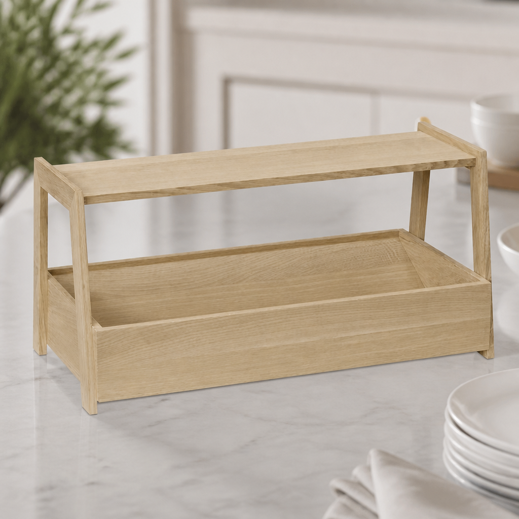 Commercial 2-Tier Wooden Tray Etagere 540x265mm